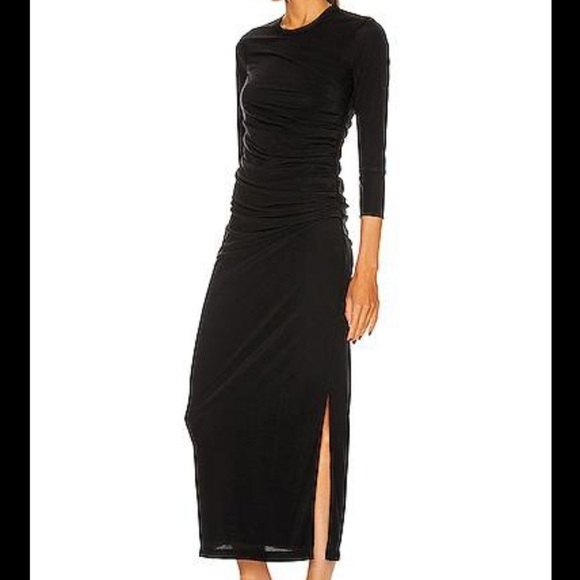NWT Helmut Lang Women’s Twist Dress In Basalt Black,Side Slit,Size XS - Picture 2 of 14